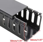 Wire Duct Kit,Cable Raceway Kit,Open Slot Cable Duct Management Raceway,Cable Raceway Kit to Hide Wall Mount TV Cables with Cover,14.96" X 1.97" X 1.97", Black - Image 3