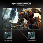 27 Inch 1440P QHD 240Hz Gaming Monitor, Fast IPS, 1ms 2K Gamer Monitor with HDR, 128% sRGB, FreeSync & G-Sync, Height/Pivot/Tilt/Swivel Vertical Monitor, Built-in Dual Speaker, HDMI/DP - Image 4