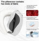 Travel Neck Pillow for Airplanes,Cars and Offices,Pure Memory Foam,Comfortable,Breathable and Soft,Long Flight Headrest,Light Gray,360-Degree Head Support for Traveling and Sleeping - Image 7