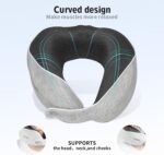 Travel Neck Pillow for Airplanes,Cars and Offices,Pure Memory Foam,Comfortable,Breathable and Soft,Long Flight Headrest,Light Gray,360-Degree Head Support for Traveling and Sleeping - Image 8