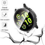 2 Pack Hard PC Case for Garmin Vivoactive 5 Screen Protector, Cover with Tempered Glass Screen Protector for Garmin Vivoactive 5 Case (Black/Clear) - Image 3