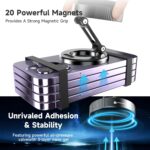 360° Adjustable Suction Car Phone Mount，Vacuum Magnetic Cell Phone Car Holder for iPhone 16 Pro Max 15 14 13 12 Plus & Android for Your Car，Car Phone Mounts for Magsafe (Black) - Image 4