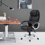 BestOffice Office Chair Cheap Desk Chair Ergonomic Computer Chair with Lumbar Support Arms Headrest PU Leather Modern Rolling Swivel Executive Chair for Back Pain Women Men Adults,Black - Image 3