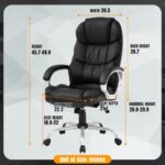 BestOffice Office Chair Cheap Desk Chair Ergonomic Computer Chair with Lumbar Support Arms Headrest PU Leather Modern Rolling Swivel Executive Chair for Back Pain Women Men Adults,Black - Image 4