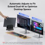 USB C Laptop Docking Station Dual Monitor, 11 in 1 Vertical Dock with 2 HDMI 4K, 3 USB A/C 10Gbps, 2USB-A 5Gbps, USB A 2.0, Ethernet, Docking Station Stand for Type-C Laptops - Black - Image 5