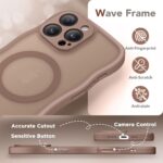 for iPhone 16 Pro Case for Women Girls, Upgraded [Full Camera Protection] [Compatible with MagSafe] Cute Wave Translucent Matte Phone Case for iPhone 16 Pro, Brown - Image 8