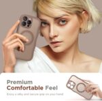 for iPhone 16 Pro Case for Women Girls, Upgraded [Full Camera Protection] [Compatible with MagSafe] Cute Wave Translucent Matte Phone Case for iPhone 16 Pro, Brown - Image 9