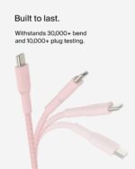 Belkin BoostCharge (2M/6.6ft) Braided USB-C to USB-C Cable for iPhone 16, iPhone 16 Pro, iPhone 16 Pro Max, Galaxy S25, S24, Note, Pixel 9 & 8, iPad Pro, Nintendo Switch 2 & More - Pink - Image 5