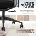 Double Rollerblade Office Chair Wheels - 3 inch - Replacement Rubber Chair Casters - Smooth & Quiet Rolling - Easy Installation - Safe for Hardwood Floors & Carpet - Universal Fit - Set of 5 - Image 4