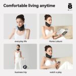 bkt Travel Pillow Memory Foam Cervical Neck Pillow Airplane Neck Support Travel Essentials Long Flight Essentials Neck Braces for Support Portable Plane Accessories (Grey) - Image 3