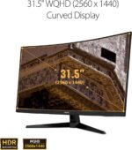 ASUS TUF Gaming 32" 1440P HDR Curved Monitor (VG32VQ1B) - QHD (2560 x 1440), 165Hz (Supports 144Hz) & TUF Gaming 1000W Gold, ATX 3.0 Compatible Fully Modular Power Supply - Image 4