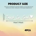 4PCS Trust in God Rearview Mirror Decal, Car Mirror Stickers, Automotive Vinyl Rear View Mirrors Decorative Stickers, Car Accessories Affirmation Reminder Stickers Universal for Cars (White) - Image 3