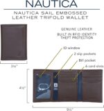 Nautica Men's Trifold Wallet | RFID Blocking Protection | ID Window | Card Slots | Genuine Leather | Durable - Image 5
