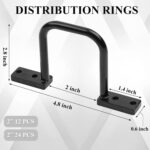 24 Pcs Cable Management D Ring - 2 Inch D Ring Aluminum Cable Distribution Ring for Sorting Out Electric Cables - Black - Image 3