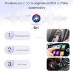 Wireless Carplay Adapter for iPhone, Convent Wired to Wireless Car Play Adapter, Mini Size with Extension Cable USB & USB C/Type-C, Stable Control & No Delay, White - Image 7