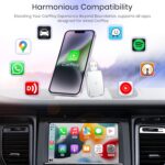 Wireless Carplay Adapter for iPhone, Convent Wired to Wireless Car Play Adapter, Mini Size with Extension Cable USB & USB C/Type-C, Stable Control & No Delay, White - Image 8