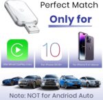 Wireless Carplay Adapter for iPhone, Convent Wired to Wireless Car Play Adapter, Mini Size with Extension Cable USB & USB C/Type-C, Stable Control & No Delay, White - Image 9