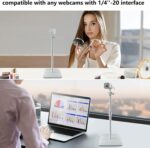 AceTaken White Webcam Stand for Logitech Brio 500,StreamCam,Lenovo,Elgato Neo Webcams - Image 3