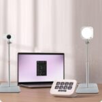 AceTaken White Webcam Stand for Logitech Brio 500,StreamCam,Lenovo,Elgato Neo Webcams - Image 4