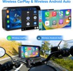 Motorcycle Dash Cam, Motorcycle Carplay/Android Auto, Motorbike TPMS GPS Navigation System, 6.25" IP67 Waterproof Touchscreen, Remote Control, Loop Recording, Support Siri, Free 128G SD Card - Image 3