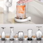 HGN Glass Rinser for Kitchen Sinks,Metal Washer, Kitchen Sink Cup Rinser,Kitchen Sink Accessories,Stainless Steel,White - Image 3