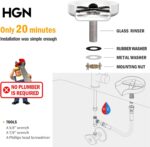 HGN Glass Rinser for Kitchen Sinks,Metal Washer, Kitchen Sink Cup Rinser,Kitchen Sink Accessories,Stainless Steel,White - Image 6
