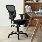 Flash Furniture Nicholas Mid-Back Swivel Office and Gaming Chair, Ergonomic Mesh Office Chair with Adjustable Lumbar Support and Height, Black - Image 3