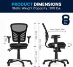 Flash Furniture Nicholas Mid-Back Swivel Office and Gaming Chair, Ergonomic Mesh Office Chair with Adjustable Lumbar Support and Height, Black - Image 4