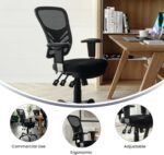 Flash Furniture Nicholas Mid-Back Swivel Office and Gaming Chair, Ergonomic Mesh Office Chair with Adjustable Lumbar Support and Height, Black - Image 6