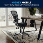 Flash Furniture Nicholas Mid-Back Swivel Office and Gaming Chair, Ergonomic Mesh Office Chair with Adjustable Lumbar Support and Height, Black - Image 7