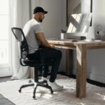 Flash Furniture Nicholas Mid-Back Swivel Office and Gaming Chair, Ergonomic Mesh Office Chair with Adjustable Lumbar Support and Height, Black - Image 8