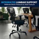 Flash Furniture Nicholas Mid-Back Swivel Office and Gaming Chair, Ergonomic Mesh Office Chair with Adjustable Lumbar Support and Height, Black - Image 10