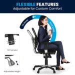 Flash Furniture Nicholas Mid-Back Swivel Office and Gaming Chair, Ergonomic Mesh Office Chair with Adjustable Lumbar Support and Height, Black - Image 12