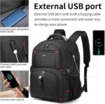 DUSLANG 50L Travel Laptop Backpack for Men Women, Extra Large Heavy Duty Big Carry on Backpack for Weekend Airline Approved Fits 17 Inch Computer, Black - Image 3