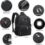 DUSLANG 50L Travel Laptop Backpack for Men Women, Extra Large Heavy Duty Big Carry on Backpack for Weekend Airline Approved Fits 17 Inch Computer, Black - Image 4