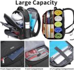 DUSLANG 50L Travel Laptop Backpack for Men Women, Extra Large Heavy Duty Big Carry on Backpack for Weekend Airline Approved Fits 17 Inch Computer, Black - Image 5