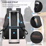 DUSLANG 50L Travel Laptop Backpack for Men Women, Extra Large Heavy Duty Big Carry on Backpack for Weekend Airline Approved Fits 17 Inch Computer, Black - Image 7