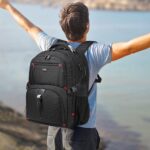 DUSLANG 50L Travel Laptop Backpack for Men Women, Extra Large Heavy Duty Big Carry on Backpack for Weekend Airline Approved Fits 17 Inch Computer, Black - Image 8