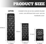 4PCS Bling Car Seat Belt Cover, Leather Crystal Shoulder Pads with Handbrake Cover Gear Sleeve, Rhinestone Diamond Gear Knob Hand Brake Cover Safety Belt Cushion for Women - Image 3