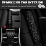 4PCS Bling Car Seat Belt Cover, Leather Crystal Shoulder Pads with Handbrake Cover Gear Sleeve, Rhinestone Diamond Gear Knob Hand Brake Cover Safety Belt Cushion for Women - Image 5