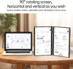 Dual Portable Monitor, 15.6" 1080P FHD IPS Folding Stacked Triple Laptop Screen Extender, USB-C Plug & Play Travel Extended Computer Display for Laptop PC Windows Mac/Stand - Image 5