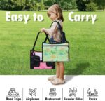 2PCS Kids Travel Tray, Car Seat Tray for kids Travel, Toddler Road Trip Essentials With Drawing Kit, Toddler Lap Desk Organizer for Car, Carseat Table for Airplane - Image 6
