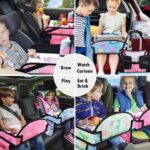 2PCS Kids Travel Tray, Car Seat Tray for kids Travel, Toddler Road Trip Essentials With Drawing Kit, Toddler Lap Desk Organizer for Car, Carseat Table for Airplane - Image 7