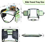 2PCS Kids Travel Tray, Car Seat Tray for kids Travel, Toddler Road Trip Essentials With Drawing Kit, Toddler Lap Desk Organizer for Car, Carseat Table for Airplane - Image 8