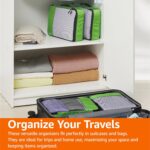Amazon Basics Medium Packing Cubes for Travel, Packing Organizers, 4-Piece-Set With Double Zipper Pulls and Mesh Top Panel, 100% Durable Polyester, Green, 13.8"L x 9.8"W x 3"H - Image 8