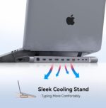 TobenONE MacBook Docking Station Dual 4K@60Hz Monitor, 16-in-2 USB C Docking Station Stand with 2.5Gbps Ethernet,100W GaN Power Supply, 2 HDMI&DP, 5 USB Ports - Image 8