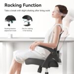 Hbada Office Desk Chair with Flip-Up Armrests and Saddle Cushion, Ergonomic Office Chair with S-Shaped Backrest, Swivel, Mesh, Black - Image 8