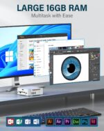 KAMRUI GK3Plus Mini PC, 16GB RAM 512GB M.2 SSD Mini Computers,12th Gen Alder Lake N95 (up to 3.4GHz) Micro PC, 2.5''SSD, Gigabit Ethernet,4K UHD,WiFi,BT,VESA/Home/Business Small pc - Image 4