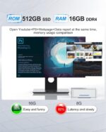 KAMRUI GK3Plus Mini PC, 16GB RAM 512GB M.2 SSD Mini Computers,12th Gen Alder Lake N95 (up to 3.4GHz) Micro PC, 2.5''SSD, Gigabit Ethernet,4K UHD,WiFi,BT,VESA/Home/Business Small pc - Image 6