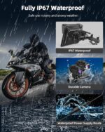 Motorcycle CarPlay & Android Auto 7 inch Motorcycle DVR Wireless Carplay Screen for Moto with Dual 2K Cameras GPS Navigation for Motorbike, Remote Control, Voice Control, Bluetooth, TF-64G - Image 6